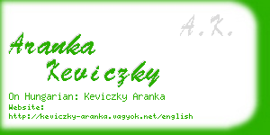 aranka keviczky business card